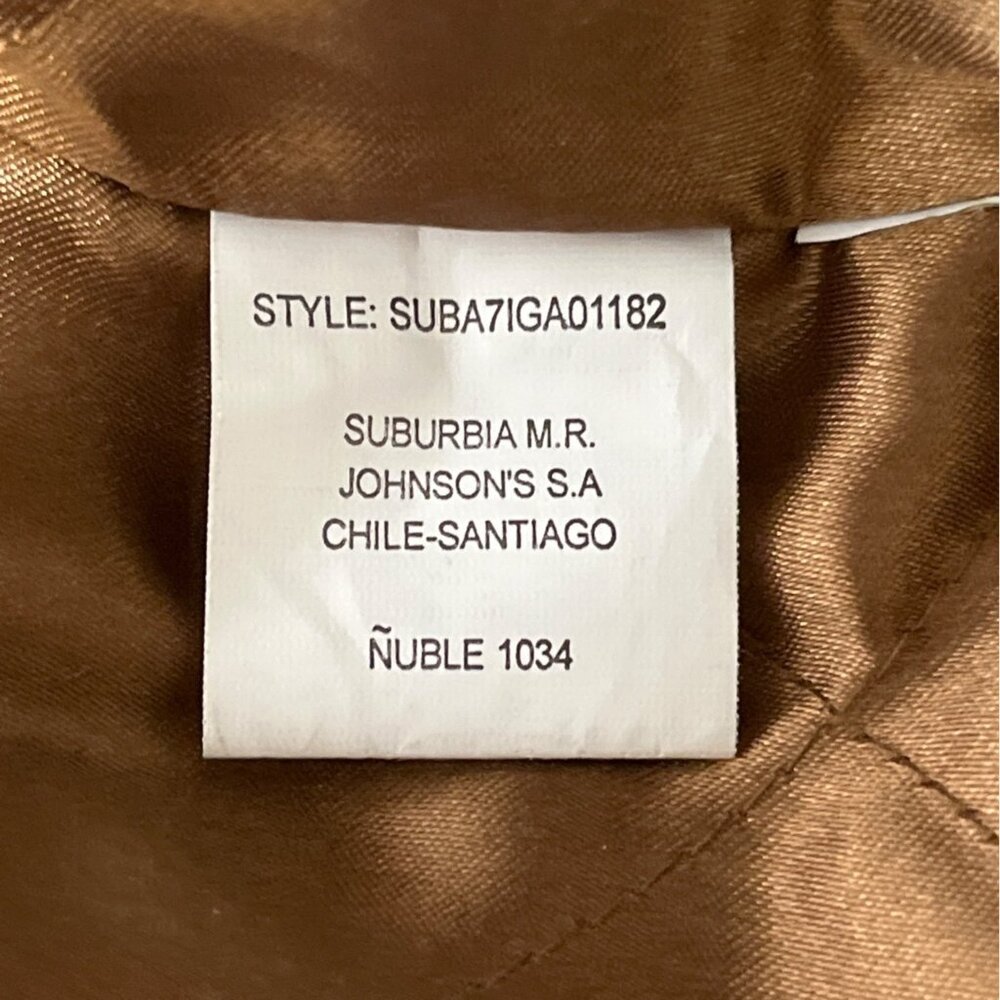 Vintage Suburbia Leather Suede Shearling Trim Coat Womens Xl Brown Toggle Button - Picture 13 of 14